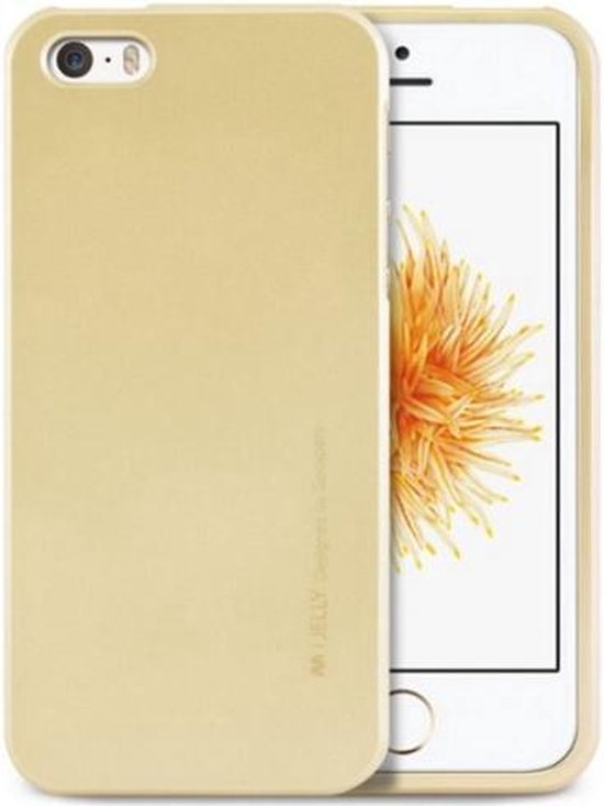 bol.com | iPhone SE/5S/5 Metallic Jelly hoesje Backcover Goud