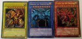 Yu-gi-oh God cards: set of 3 limited ultra rare gods LC01 VERSIONS