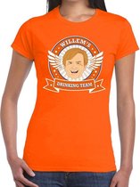 Koningsdag Willem drinking team t-shirt  oranje dames - Koningsdag kleding S