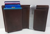 Gaz Blue Line - Billfold  + Figuretta Cardholder RFID - Portemonnee - Donkerbruin