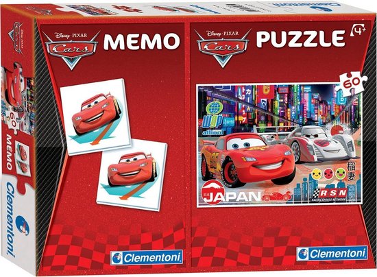 Puzzel 60+memo pocket Cars