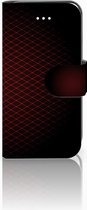 Coque Apple iPhone 5 | 5s | SE Protecteur Flip Housse Damiers Rouge