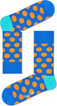Happy Socks Big Dot Sokken - Blauw/Oranje - Maat 36-40