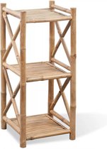 Opbergrek handdoekenrek rek opbergrek met 3 planken keukenrek bruin bamboo