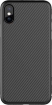 Nillkin Hard Case Synthetisch Carbon voor iPhone X  / Xs (5.8") - Zwart