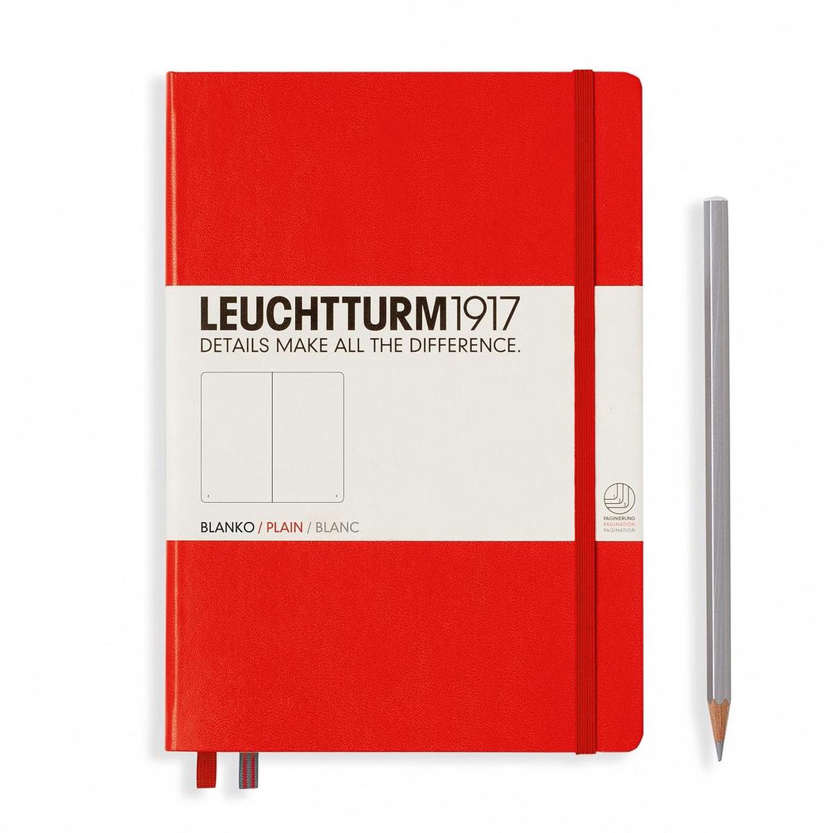 Leuchtturm1917 Notitieboek Rood – Medium – Blanco