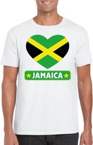 Jamaica hart vlag t-shirt wit heren S