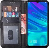 Huawei p smart 2019 hoesje bookcase met pasjeshouder zwart wallet portemonnee book case cover