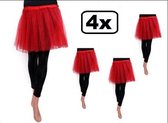 4x Tule rokje rood mt.128/140