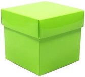 Licht groene cadeauverpakking decoratie 10 cm kubus