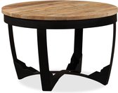 Salontafel bijzettafel rond zwart hout metaal mango 60x40cm
