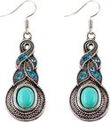 Fako Bijoux® - Oorbellen - Tibetaanse Stijl - Turquoise - Pendule Fako Bijoux® - Oorbellen - Tibetaanse Stijl - Turquoise - Pendule