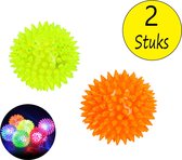 BDO Stressbal Disco set van 2 – Massagebal met Disco Effect – Triggerpoint – Geel Oranje