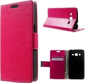 Magnetic Wallet hoesje Samsung Core Prime SM-G360 roze