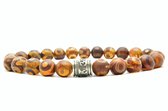 Beaddhism - Armband - Dzi Eye Brown Guru - 8 mm - 17 cm