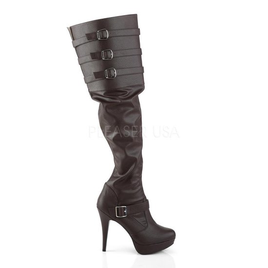 | Chloe 308 plateau hoge overknee laars met gespen | Chloe 308 plateau hoge overknee laars met gespen