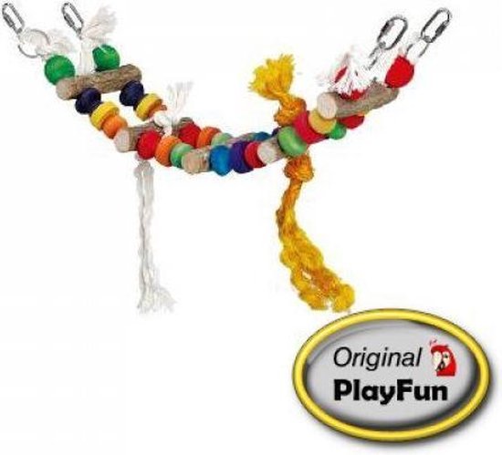 Speelhanger Papagaaien Brug - Vogelspeelgoed - 11 x 40 x 44 cm - wielink