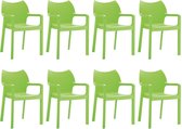 24Designs Daisy Tuin En Terrasstoel - Set Van 8 - Groen