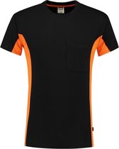 Tricorp T-shirt Bicolor Borstzak 102002 Zwart / Oranje - Maat XS