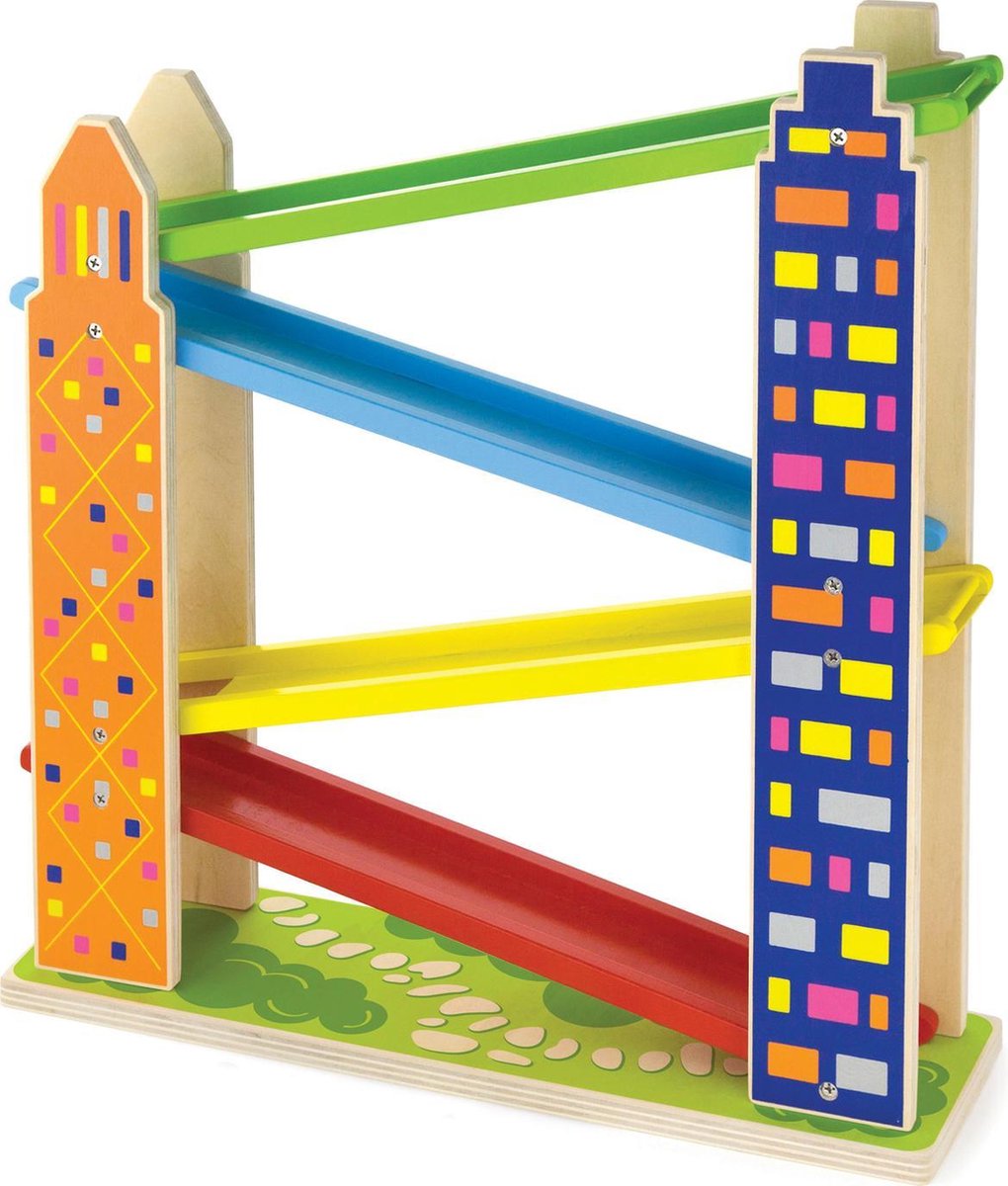 Viga Toys - Jodelbaan - Stad - Inclusief 4 mini auto's