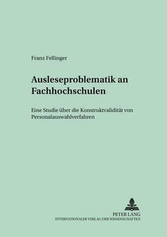 Ausleseproblematik an Fachhochschulen - cover
