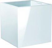 Plantenbak Vierkant - Cube - 50x50x50 Wit - Inclusief Wielen en Rooster