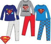 Superman blauw/grijze meisjes pyjama maat 128 - 8 jaar