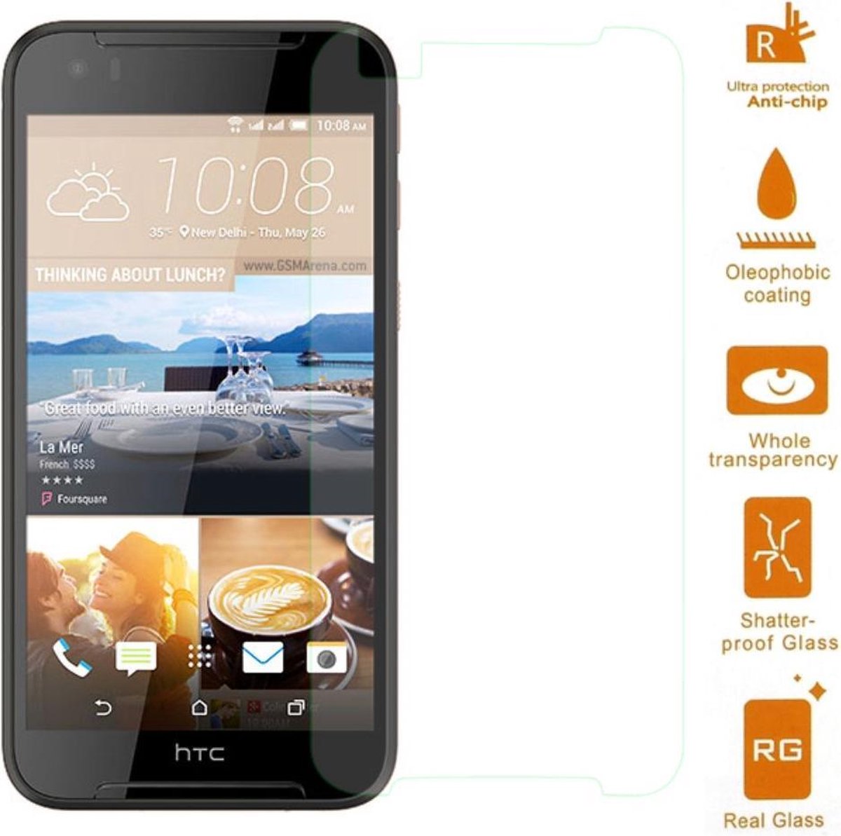 0.3mm Tempered Glass Gehard Glas Glazen Harde Screenprotector HTC Desire 830 Arc Edge