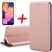 Hoesje geschikt voor Samsung A10 en Screenprotector - Book Case Slim Wallet Roségoud + Screen Protector
