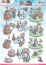 Verjaardag Tots and Toddlers 3D-Knipvel Yvonne Creations 10 stuks