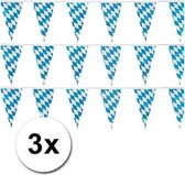 Oktoberfest - 3 plastic Beieren vlaggenlijnen 10 meter