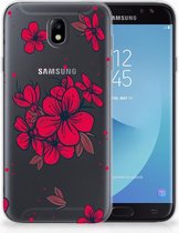 Geschikt voor Samsung Galaxy J7 2017 | J7 Pro TPU siliconen Hoesje Design Blossom Red
