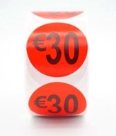 Prijsstickers op rol 30 euro 2cm - 500 stuks