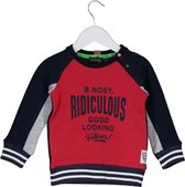 B-Nosy Jongens sweaters B-Nosy baby boys sweater with quilted body rood 68