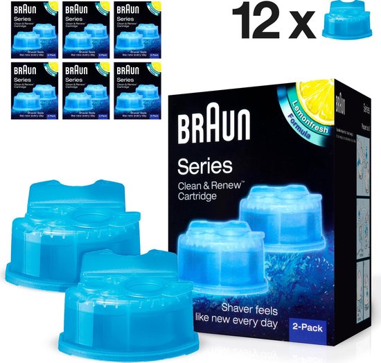 Ongemak Zuiver meer en meer Braun Clean & Renew - 2x6 stuks - Reinigingsvloeistof Scheerapparaat |  bol.com
