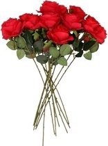 Kunstbloem roos Simone rood 45 cm 10 stuks - kunstbloemen