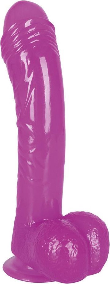 Goedkoopste You2Toys – ‘Jolly Buttcock’ met Kleine Balzak en Grote Schacht Extreem Flexibel en Verdikte Eikel op Zuigvoet – 19 cm – Volledig Paars