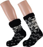 Jongens anti-slip huissokken/slofsokken nordic zwart mt 31-35