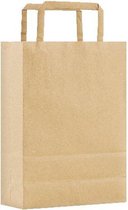 Papieren Tassen - A4 - 23x10x32 cm - Bruin Gerecycled Kraft - Platte Grepen - 50 Stuks