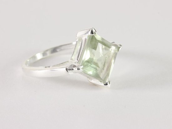 Zilveren ring met groene amethist - maat 17.5 | bol.com