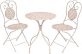 Bistroset staal wit 3-delig  (incl. Fleecedeken)