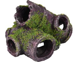 Flamingo Aquarium Decoratie - Moza - Paars - Rioolbuis - 11x7x8cm