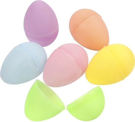 12x Surprise eieren pastel kleuren 6 cm - Paaseieren maken zelf vullen