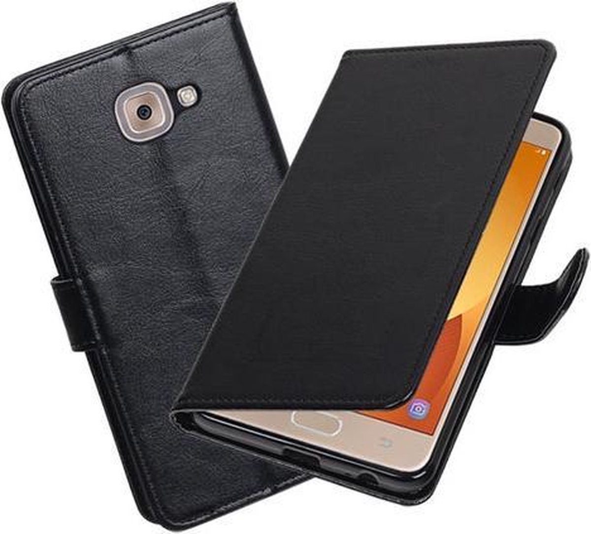 BestCases.nl Zwart Portemonnee booktype hoesje Samsung Galaxy J7 Max