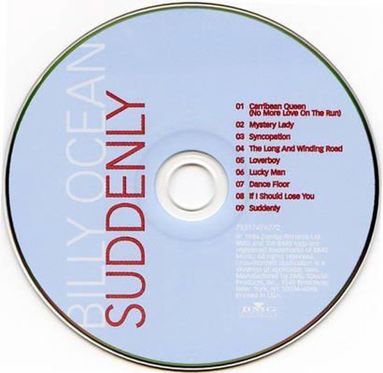 Suddenly, Billy Ocean CD (album) Muziek bol
