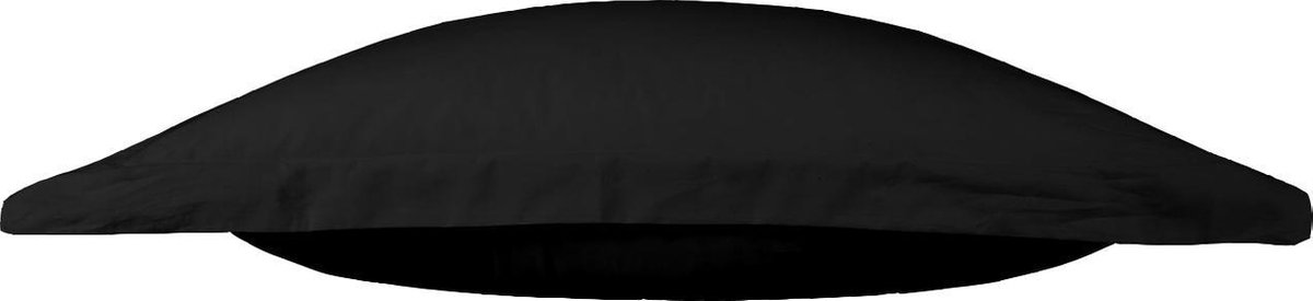 SENZATIONE 100% Katoen PERCALINE Uni 2x Oxford Kussenslopen met Volant 60x70+20+5 cm ZWART