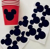 Mickey Mouse herbruikbare stickers - 30 Schoolbord/krijtbord labels + gratis krijtstift