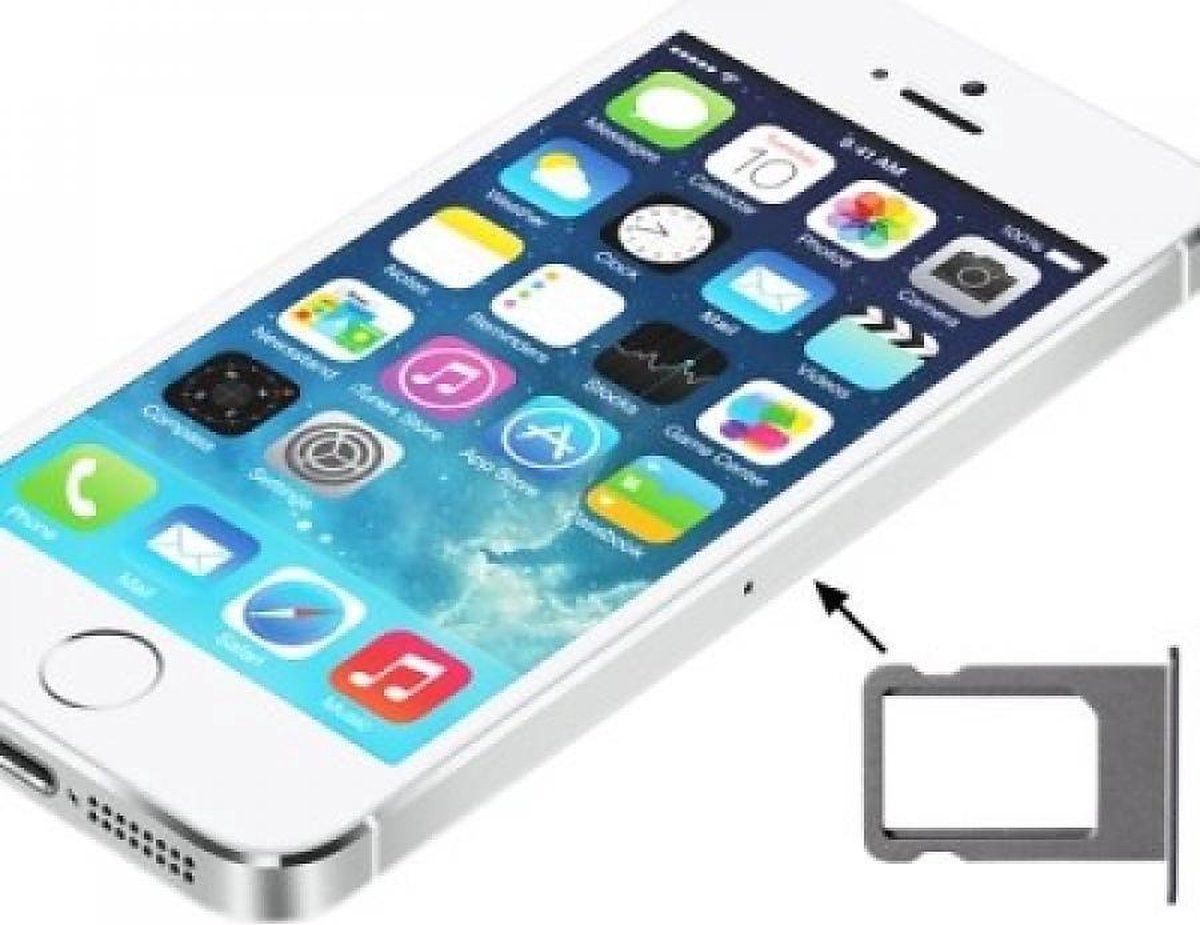 geschikt voor iPhone 5/5s Simkaart Houder Zilver