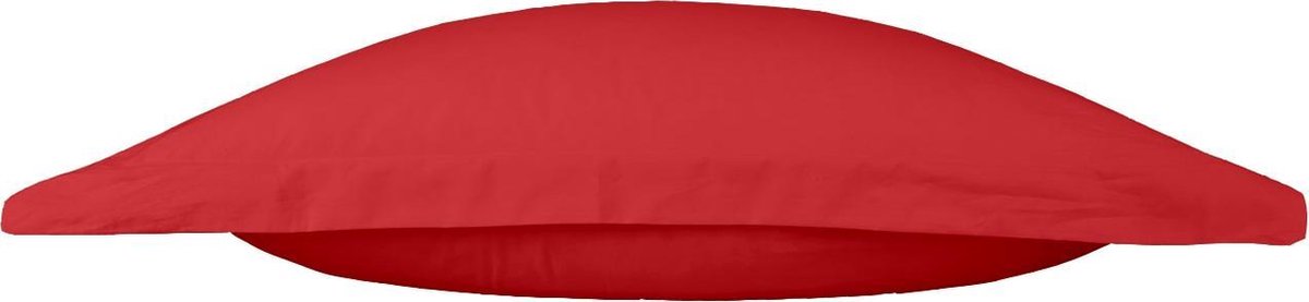 SENZATIONE 100% Katoen PERCALINE Uni 2x Oxford Kussenslopen met Volant 60x70+20+5 cm ROOD