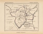 Historische kaart, plattegrond van gemeente Oegstgeest in Zuid Holland uit 1867 door Kuyper van Kaartcadeau.com